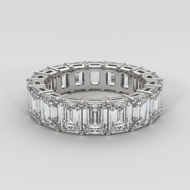 Emerald baguette deals eternity ring