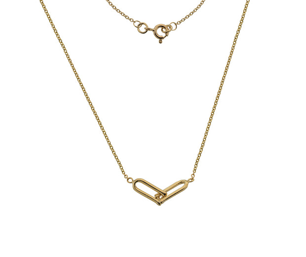 9ct Yellow Gold Interlocking U Necklace by FANCI Fine Jewellery, Southampton, UK.