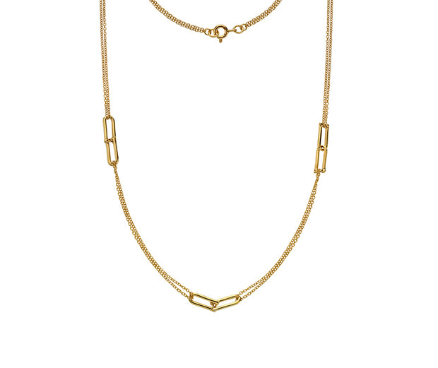 9ct Yellow Gold Spaced U Links Necklace by FANCI Fine Jewellery, Southampton, UK.