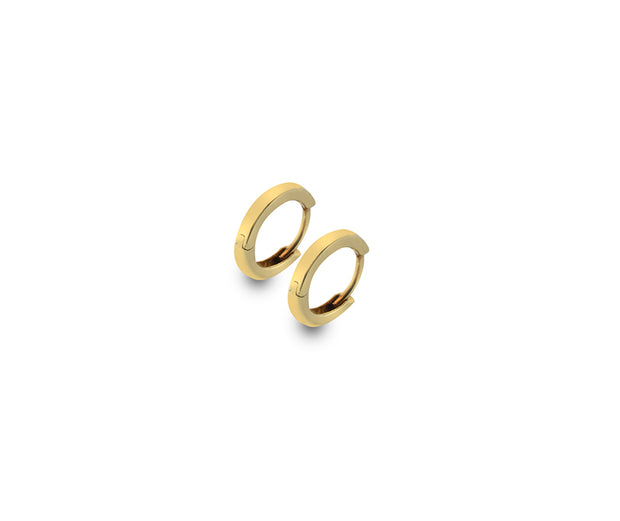 Round Huggie Earrings in 9ct Yellow Gold by FANCI Fine Jewellery, Southampton, UK.