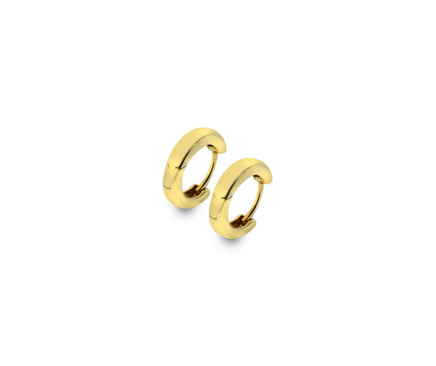 Round Huggie Earrings in 9ct Yellow Gold by FANCI Fine Jewellery, Southampton, UK.