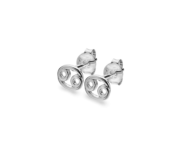 Zodiac Cancer Earrings In Sterling Silver By FANCI Fine Jewellery, Southampton, UK.