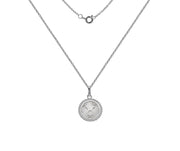 Silver Taurus Zodiac Sign Mother of Pearl Pendant Necklace by FANCI Fine Jewellery, Southampton, UK.