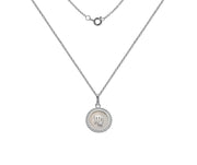 Silver Virgo Zodiac Sign Mother of Pearl Pendant Necklace by FANCI Fine Jewellery, Southampton, UK.