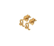 Zodiac Leo Gold Plated Sterling Silver Stud Earrings By FANCI Fine Jewellery, Southampton, UK.