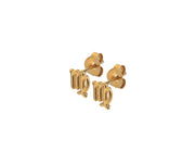 Zodiac Virgo Gold Plated Sterling Silver Stud Earrings By FANCI Fine Jewellery, Southampton, UK.