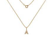 Silver Gold Plated And CZ Letter A Pendant Necklace by FANCI Fine Jewellery, Southampton, UK.