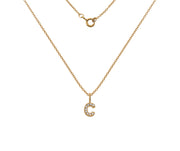 Silver Gold Plated And CZ Letter C Pendant Necklace by FANCI Fine Jewellery, Southampton, UK.