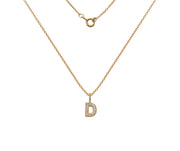 Silver Gold Plated And CZ Letter D Pendant Necklace by FANCI Fine Jewellery, Southampton, UK.