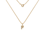 Silver Gold Plated And CZ Letter F Pendant Necklace by FANCI Fine Jewellery, Southampton, UK.