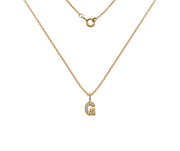 Silver Gold Plated And CZ Letter G Pendant Necklace by FANCI Fine Jewellery, Southampton, UK.