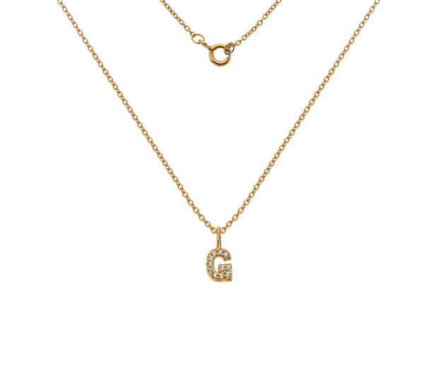 Silver Gold Plated And CZ Letter G Pendant Necklace by FANCI Fine Jewellery, Southampton, UK.