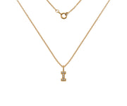 Silver Gold Plated And CZ Letter I Pendant Necklace by FANCI Fine Jewellery, Southampton, UK.