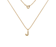 Silver Gold Plated And CZ Letter J Pendant Necklace by FANCI Fine Jewellery, Southampton, UK.