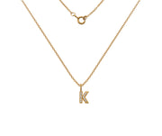 Silver Gold Plated And CZ Letter K Pendant Necklace by FANCI Fine Jewellery, Southampton, UK.