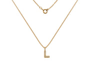 Silver Gold Plated And CZ Letter L Pendant Necklace by FANCI Fine Jewellery, Southampton, UK.