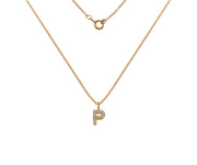 Silver Gold Plated And CZ Letter P Pendant Necklace by FANCI Fine Jewellery, Southampton, UK.