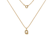 Silver Gold Plated And CZ Letter Q Pendant Necklace by FANCI Fine Jewellery, Southampton, UK.