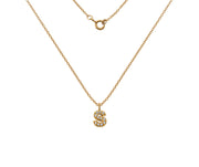 Silver Gold Plated And CZ Letter S Pendant Necklace by FANCI Fine Jewellery, Southampton, UK.