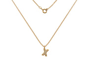 Silver Gold Plated And CZ Letter X Pendant Necklace by FANCI Fine Jewellery, Southampton, UK.