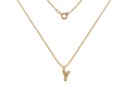 Silver Gold Plated And CZ Letter Y Pendant Necklace by FANCI Fine Jewellery, Southampton, UK.