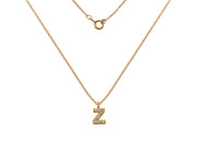 Silver Gold Plated And CZ Letter Z Pendant Necklace by FANCI Fine Jewellery, Southampton, UK.