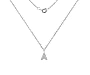 Silver And CZ Letter A Pendant Necklace by FANCI Fine Jewellery, Southampton, UK.