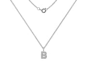 Silver And CZ Letter B Pendant Necklace by FANCI Fine Jewellery, Southampton, UK.