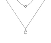 Silver And CZ Letter C Pendant Necklace by FANCI Fine Jewellery, Southampton, UK.