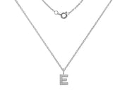 Silver And CZ Letter E Pendant Necklace by FANCI Fine Jewellery, Southampton, UK.