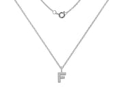 Silver And CZ Letter F Pendant Necklace by FANCI Fine Jewellery, Southampton, UK.