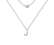 Silver And CZ Letter J Pendant Necklace by FANCI Fine Jewellery, Southampton, UK.