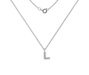 Silver And CZ Letter L Pendant Necklace by FANCI Fine Jewellery, Southampton, UK.