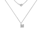 Silver And CZ Letter M Pendant Necklace by FANCI Fine Jewellery, Southampton, UK.