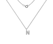 Silver And CZ Letter N Pendant Necklace by FANCI Fine Jewellery, Southampton, UK.