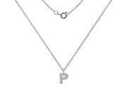 Silver And CZ Letter P Pendant Necklace by FANCI Fine Jewellery, Southampton, UK.