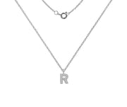 Silver And CZ Letter R Pendant Necklace by FANCI Fine Jewellery, Southampton, UK.