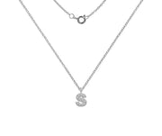 Silver And CZ Letter S Pendant Necklace by FANCI Fine Jewellery, Southampton, UK.