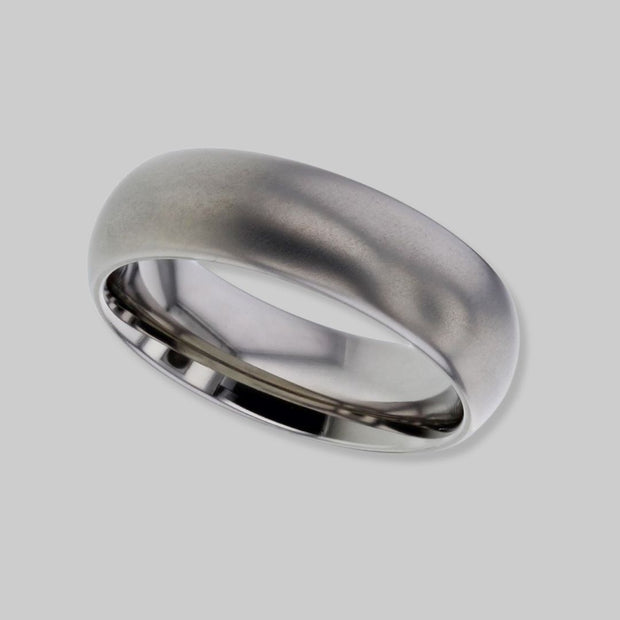 Gentlemen’s Plain Brushed Curved Titanium Band by FANCI Fine Jewellery, Southampton, UK