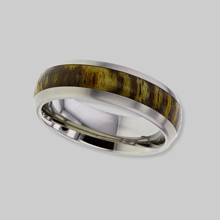 Gentlemen’s Titanium Band With Bocote Wood Inlay by FANCI Fine Jewellery, Southampton, UK