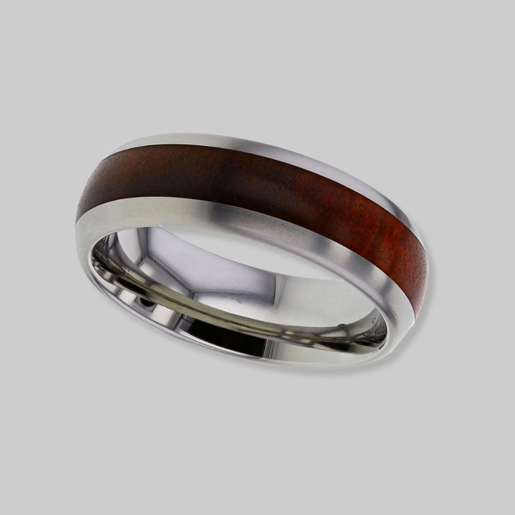 Gentlemen’s Titanium Band With Chakte Kok Wood Inlay by FANCI Fine Jewellery, Southampton, UK