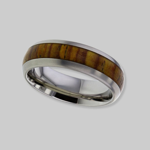 Gentlemen’s Titanium Band With Cocobolo Wood Inlay by FANCI Fine Jewellery, Southampton, UK