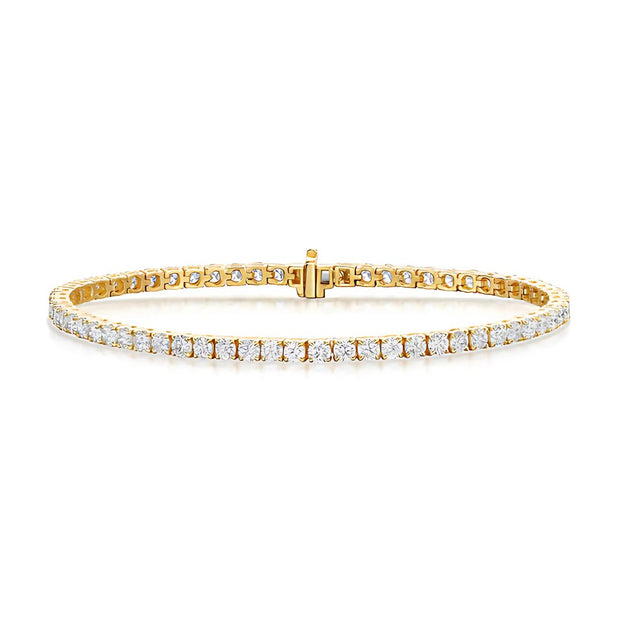 Claw Set Lab Grown Diamond Tennis Bracelet In Yellow Gold By FANCI Fine Jewellery, Southampton, UK.