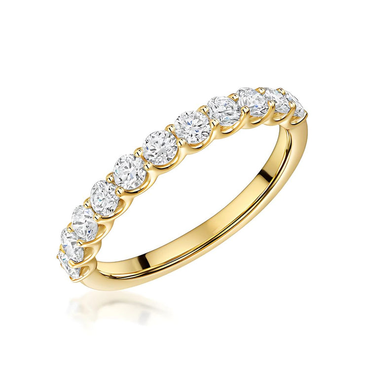 Prong Setting Half Eternity Lab Grown Diamond Ring In Yellow Gold By FANCI Fine Jewellery, Southampton, UK.