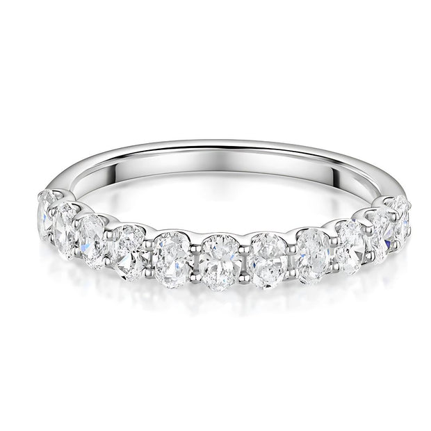 Oval Lab Grown Diamond Half Eternity Ring In White Gold By FANCI Fine Jewellery, Southampton, UK.