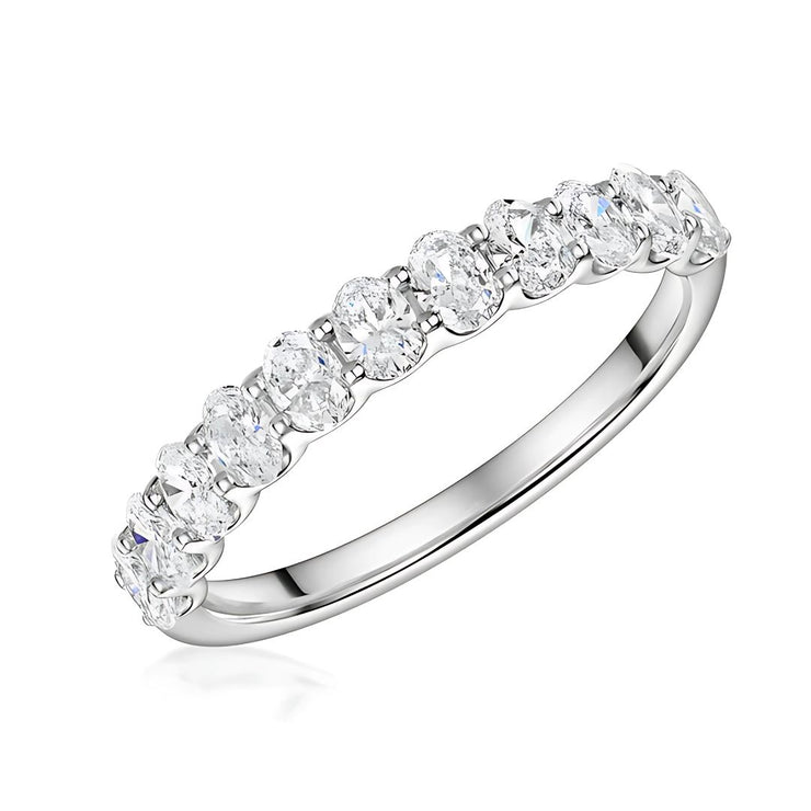 Oval Lab Grown Diamond Half Eternity Ring In White Gold By FANCI Fine Jewellery, Southampton, UK.