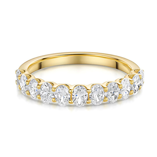 Oval Lab Grown Diamond Half Eternity Ring In Yellow Gold By FANCI Fine Jewellery, Southampton, UK.