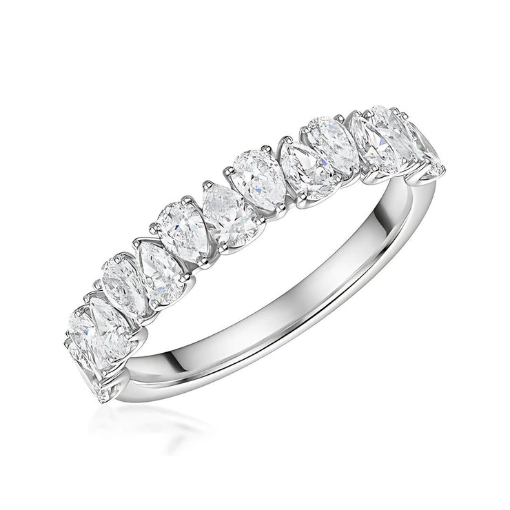 Pear Lab Grown Diamond Half Eternity Ring In White Gold By FANCI Fine Jewellery, Southampton, UK.