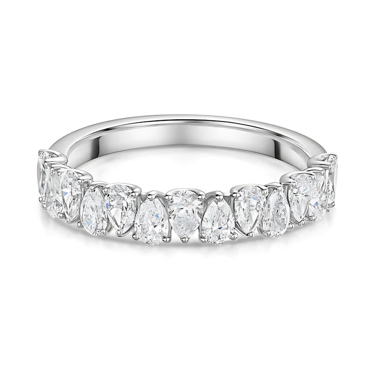 Pear Lab Grown Diamond Half Eternity Ring In White Gold By FANCI Fine Jewellery, Southampton, UK.