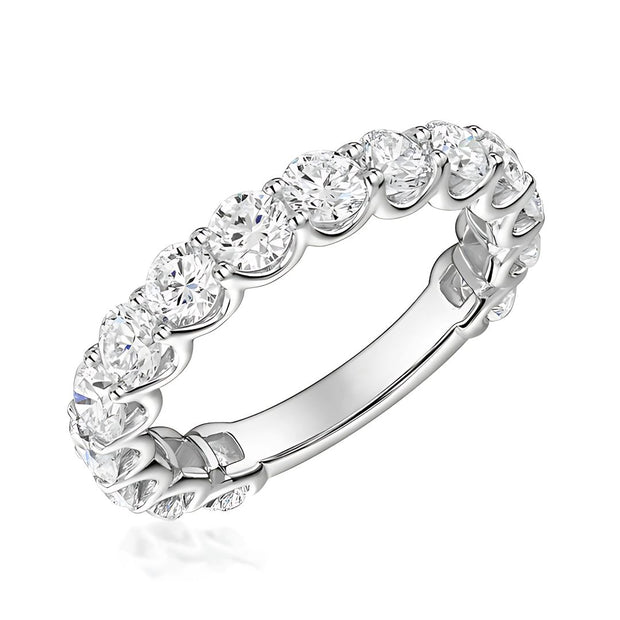 Prong Setting Three Quarter Eternity Lab Grown Diamond Ring In White Gold By FANCI Fine Jewellery, Southampton, UK.